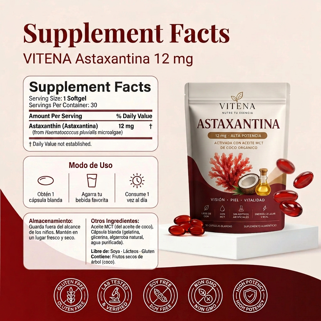 Astaxantina Natural 12mg — Lo Que Tu Riñón Necesita y Nadie Te Había Dicho