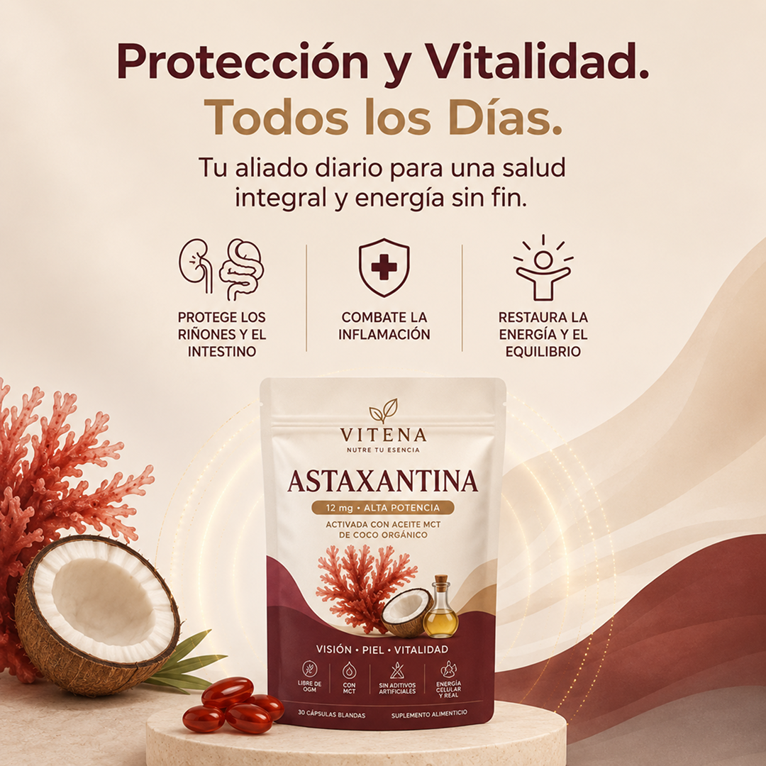 Astaxantina Natural 12mg — Lo Que Tu Riñón Necesita y Nadie Te Había Dicho